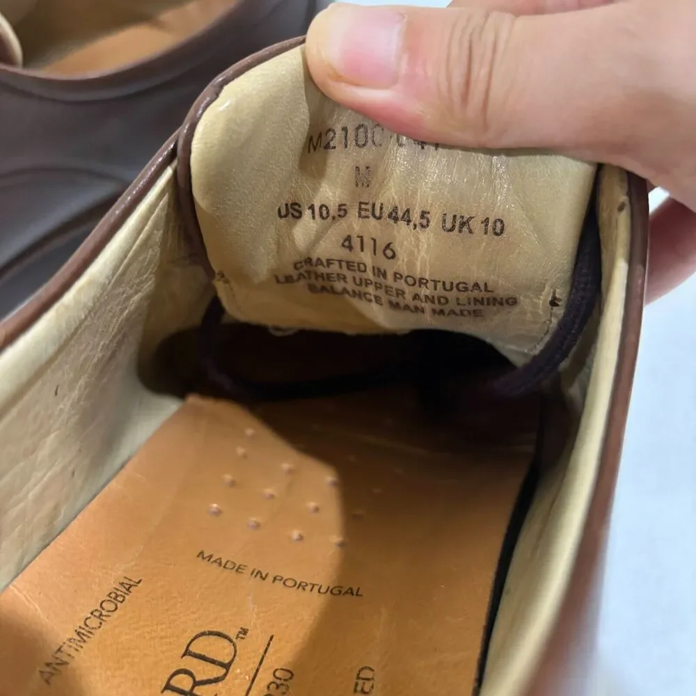 Samuel Hubbard Mens Oxford Shoes 10.5 Founder Chestnut Brown Leather Vibram Sole